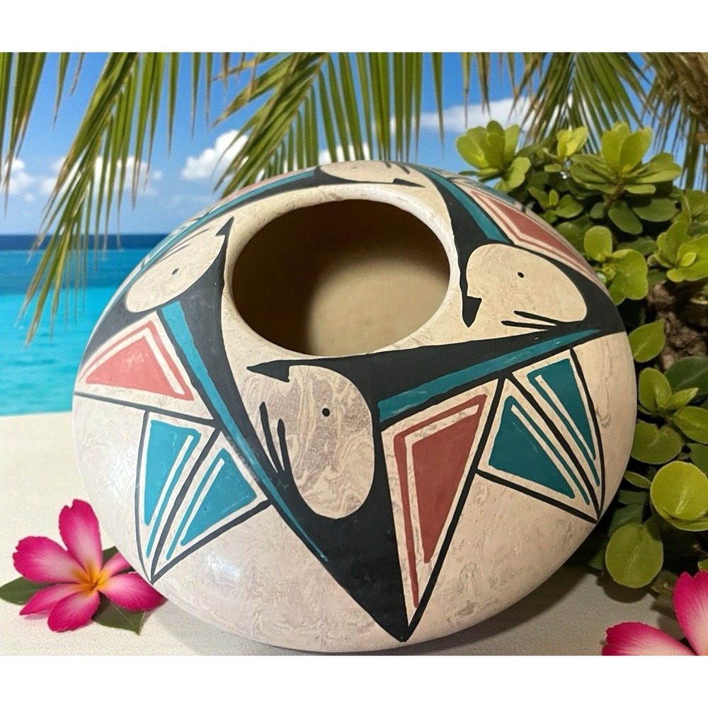 Mata Ortiz Pottery Seed Pot Silvia Rodriguez Mixed Clay Paquime Traditional Art - Picture 5 of 11